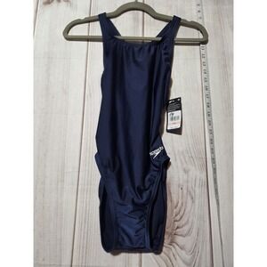 Speedo Swimsuit Womens 10/36 Solid Navy Pro LT One Piece Racerback‎ Competition